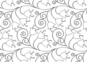 Bells, Digital quilting pattern, design, pantograph.