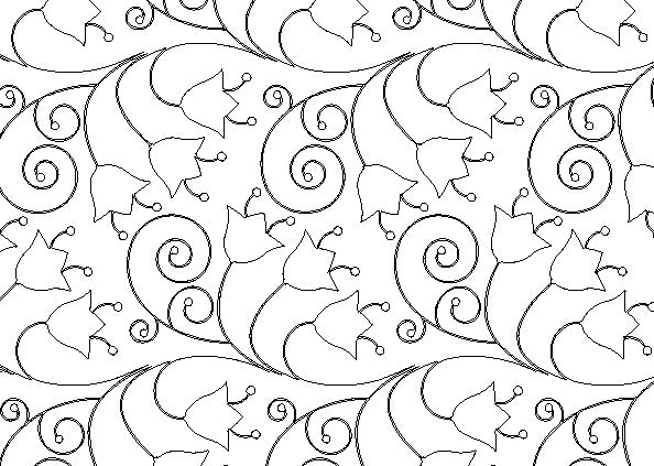 Bells, Digital quilting pattern, design, pantograph.