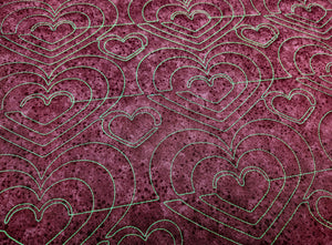 Spiral Heart, Digital quilting pattern, design, pantograph.