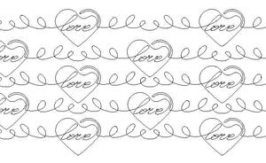 Love, Digital quilting pattern, design, pantograph, E2E