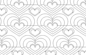 Spiral Heart, Digital quilting pattern, design, pantograph.