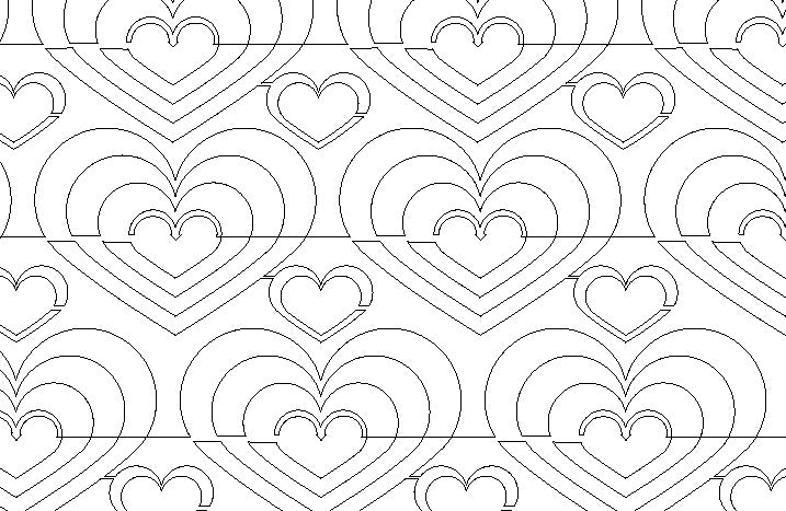 Spiral Heart, Digital quilting pattern, design, pantograph.