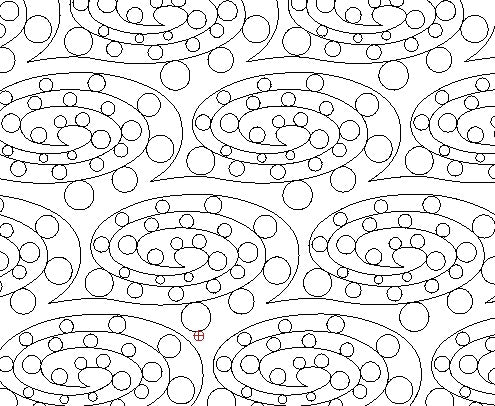 Spiral Circle, Digital quilting pattern, design, pantograph,E2E