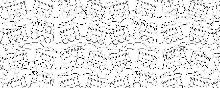 Train, Digital quilting pattern, design, pantograph.