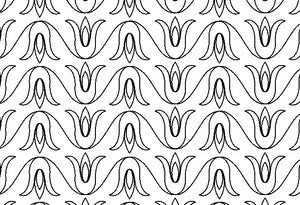 Tulip line,  Digital quilting pattern, design, pantograph.