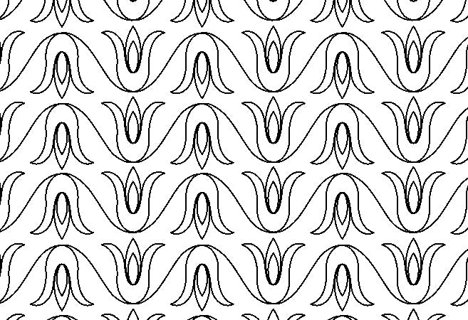 Tulip line,  Digital quilting pattern, design, pantograph.